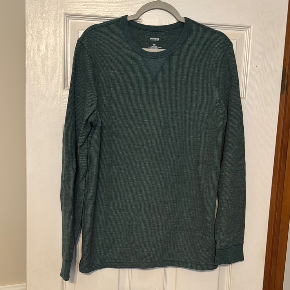 3 for $10 Green Waffle Knit Long Sleeve Shirt
